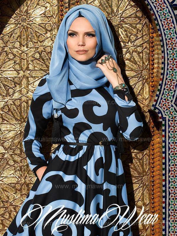 Silkway Dress Black Mist Blue for wholesale on Faire