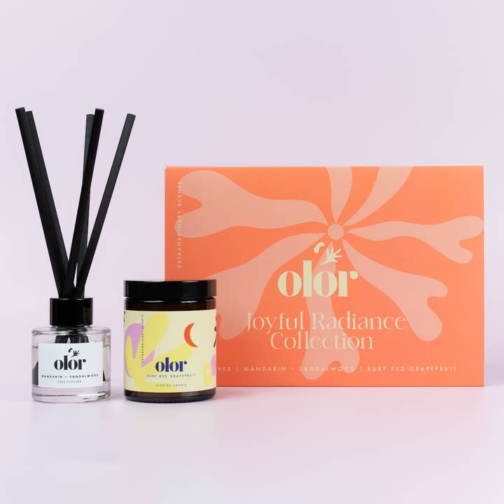 Joyful Radiance Collection Diffuser & Lys Gavesæt for engroshandel hos OLOR