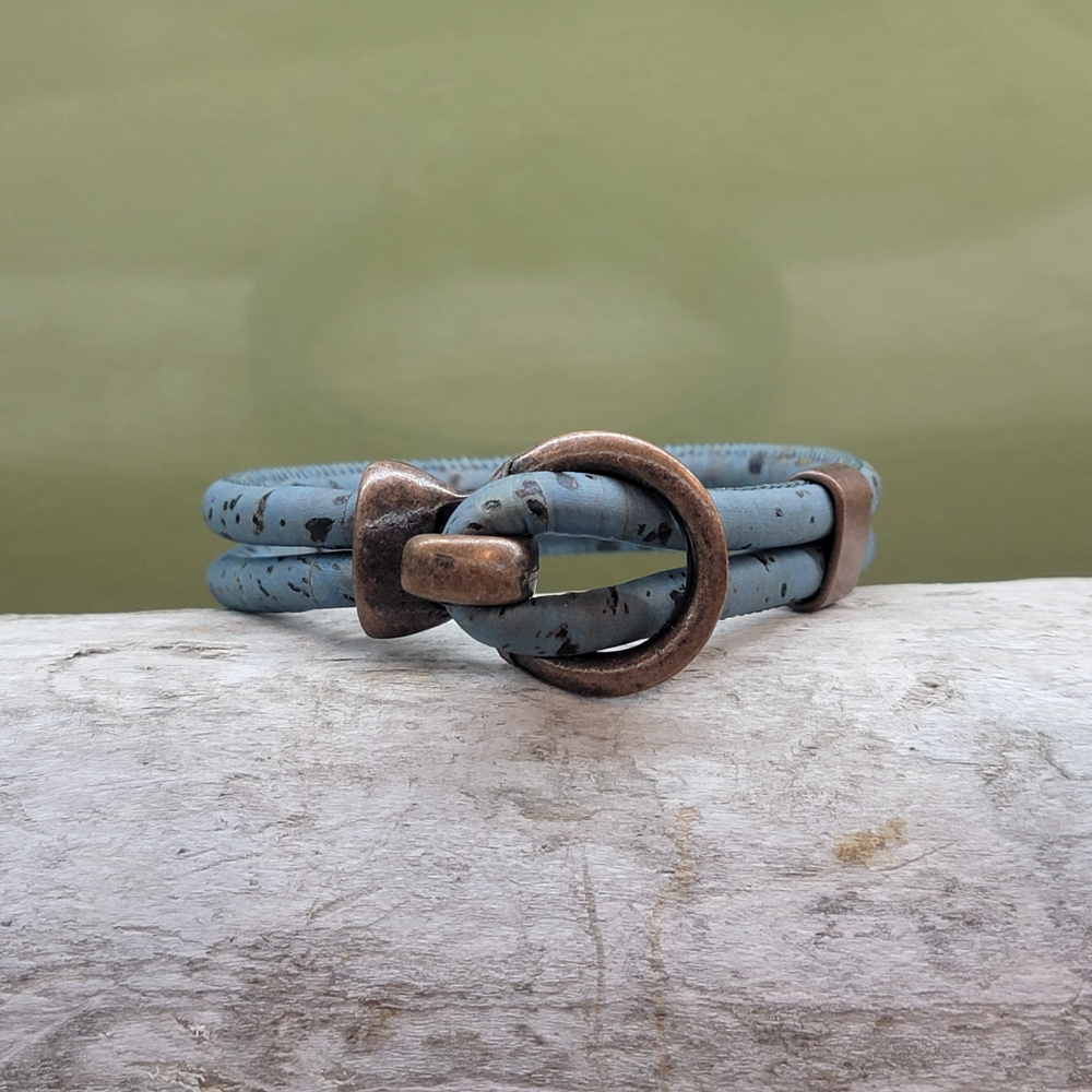 Gem Lounge Jewelry - Wholesale Bangle Bracelet - Pick Your Color: Cork Copper Open Hook Bracelet10