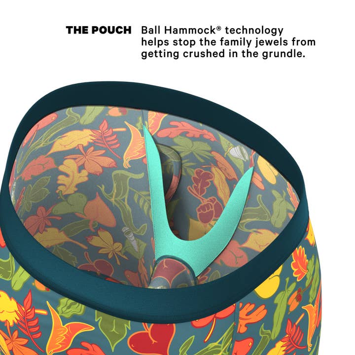 Shinesty, Inc - Wholesale Underwear - Men's - The Leaf Peeps | Naughty Leaves Long Leg Ball Hammock® Pouch Underwear With Fly1