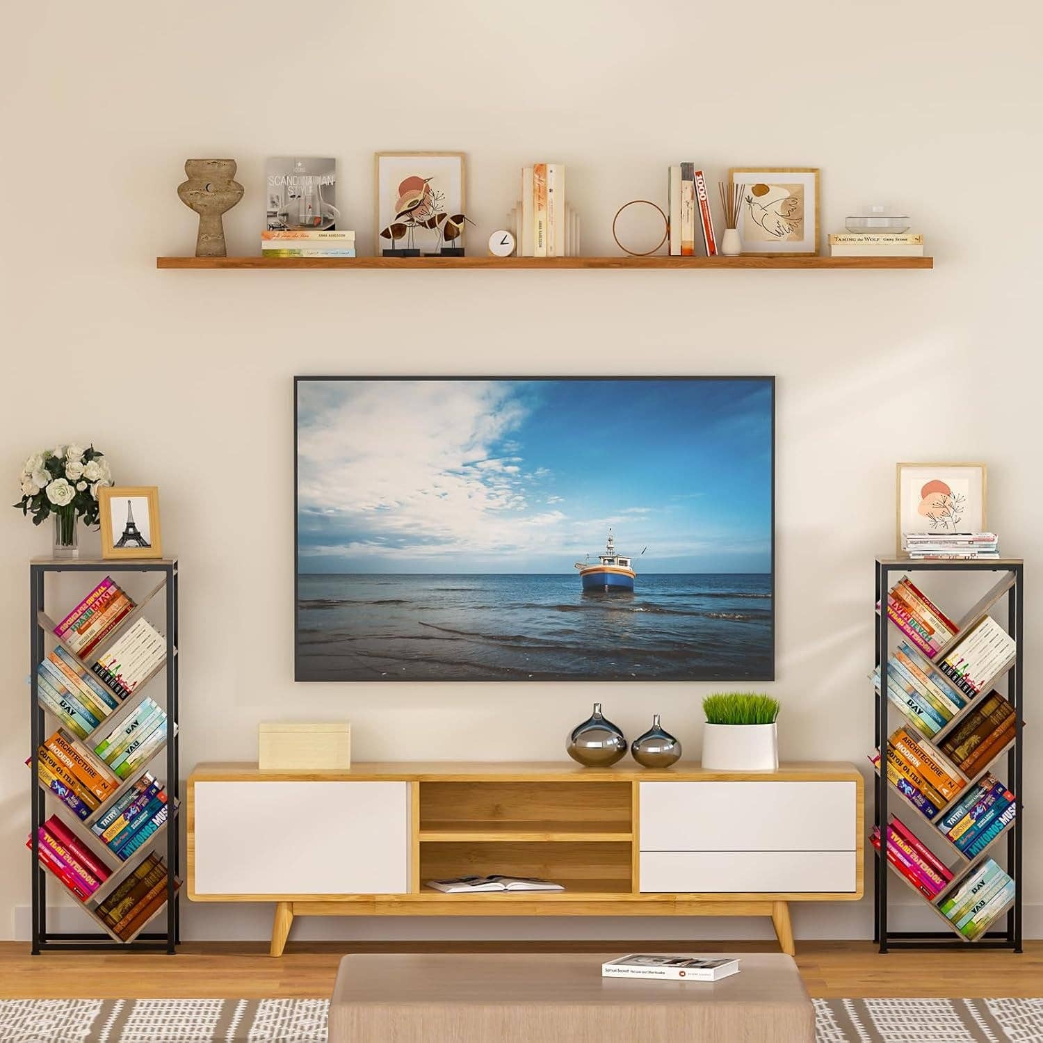 ShipItFurniture - Wholesale Bookcase - Tree Bookshelf 9 Tier Floor Standing Wooden Bookcase For Small Spaces4