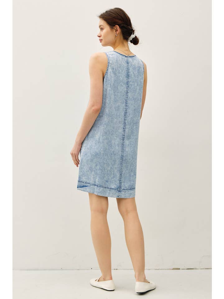 Be Cool - Wholesale Dress - Women's - DENIM LOOK TENCEL TANK DRESS