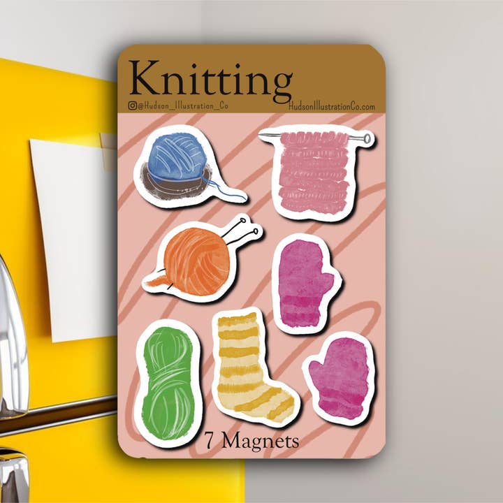 Knitting Flexible Fridge Magnets for wholesale by Hudson Illustration Co - About Town Co