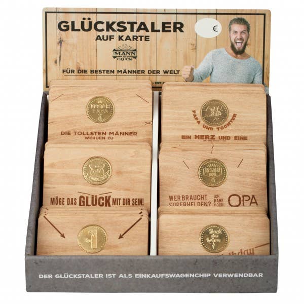 Set-Glückstaler auf Karte, 48 Stk., 6-fach sort. für den Großhandel von Hergo Creation GmbH