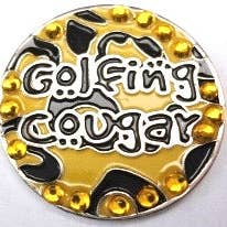 Fun Markers - Wholesale Sporting Accessories - Golfing Cougar with Crystals Ball Marker1