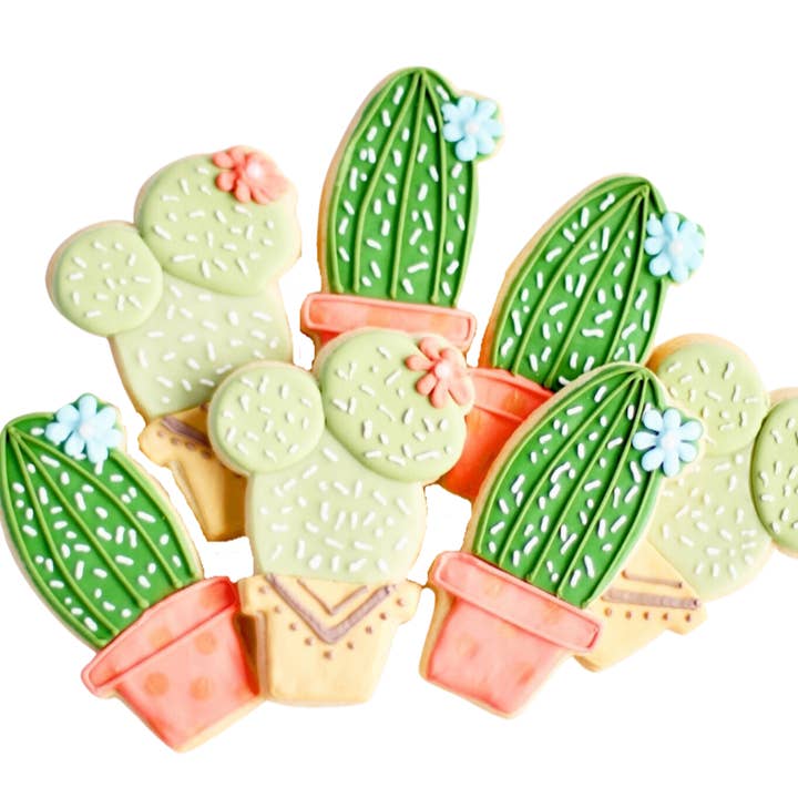 Potted Cactus Cookie Set for wholesale by Sweet Sanctions LLC