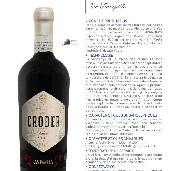 Metina SAS - Wholesale Red Wine - Croder Venezie IGT Astoria TOP Wines 75 cl.5