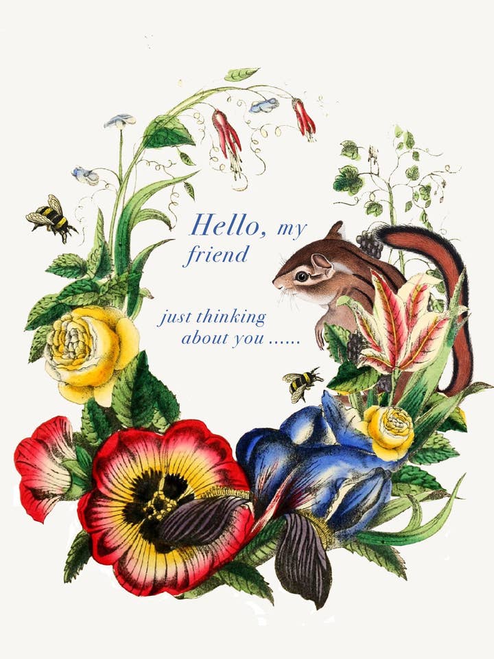 Hello, My Friend • Carte de vœux A-2 pour la vente par P. Flynn Design / Phun House