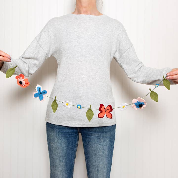 Wool Couture Company – Kit de artesanato DIY por atacado – Kit de artesanato de feltro para iniciantes Wildflower Garland1