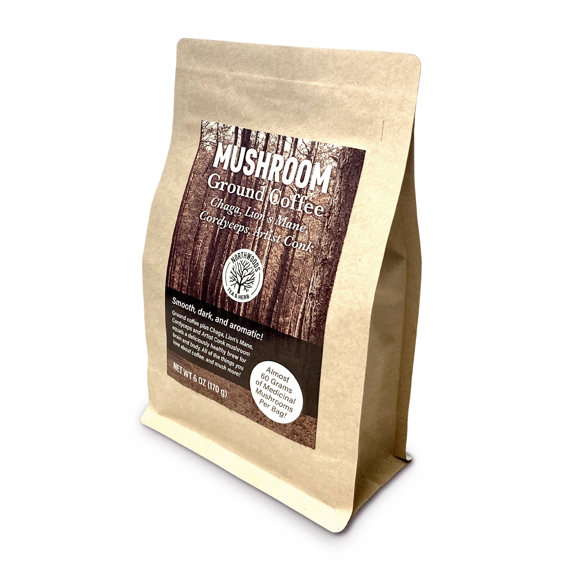 Northwoods Tea & Herb LLC - Vente Café moulu - Café moulu aux champignons2