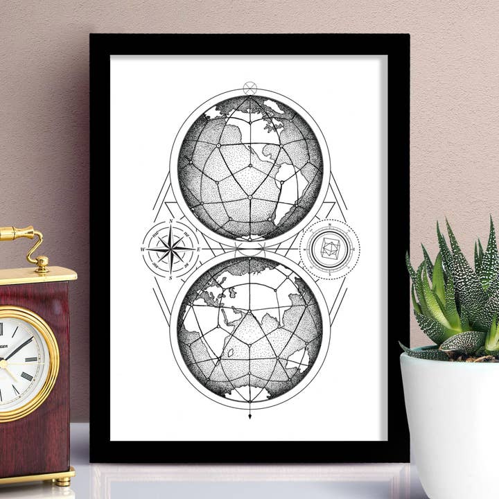 Geo Leylijnen - Ongelijst Print voor wholesale door Point 506