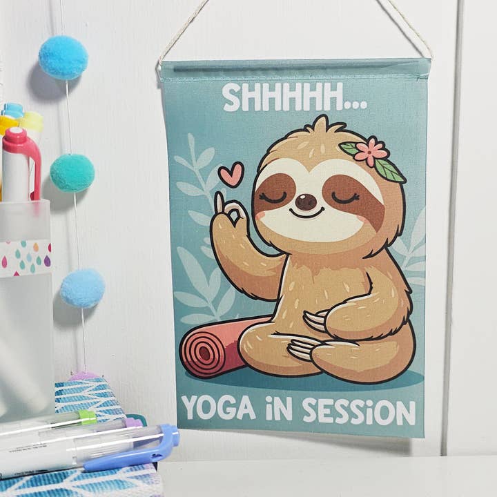 Bannière Miniature Yoga en Cours, Silence pour la vente par FunUsual Suspects
