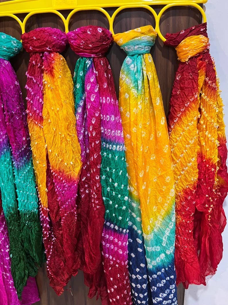 Bhawana Handicrafts – wholesale Scarf – Women's – 5 Pc Lot Colorful Bandhani Dupatta Women Bandhej Scarf1