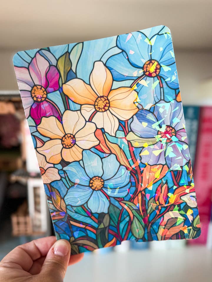 Floral Stained Glass Design Kindle Case Insert Stained Glass Kindle Insert for wholesale by Violet Moon Studio