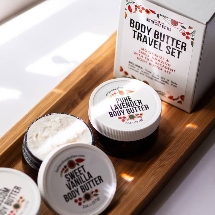 Set de voyage Body Butter Trio - Taille approuvée par la TSA pour la vente par Better Shea Butter