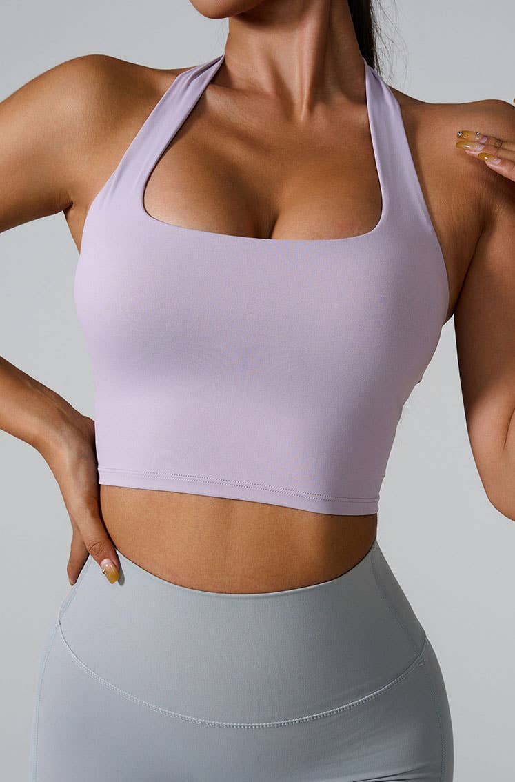 Crave by FW – Engroshandel Sportstop – til kvinder – Ærmeløse sports-bh'er med halterneck og crop-top længde4