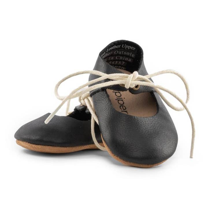 Black - Lace-Up Mary Jane - Soft Sole for wholesale by Piper Finn