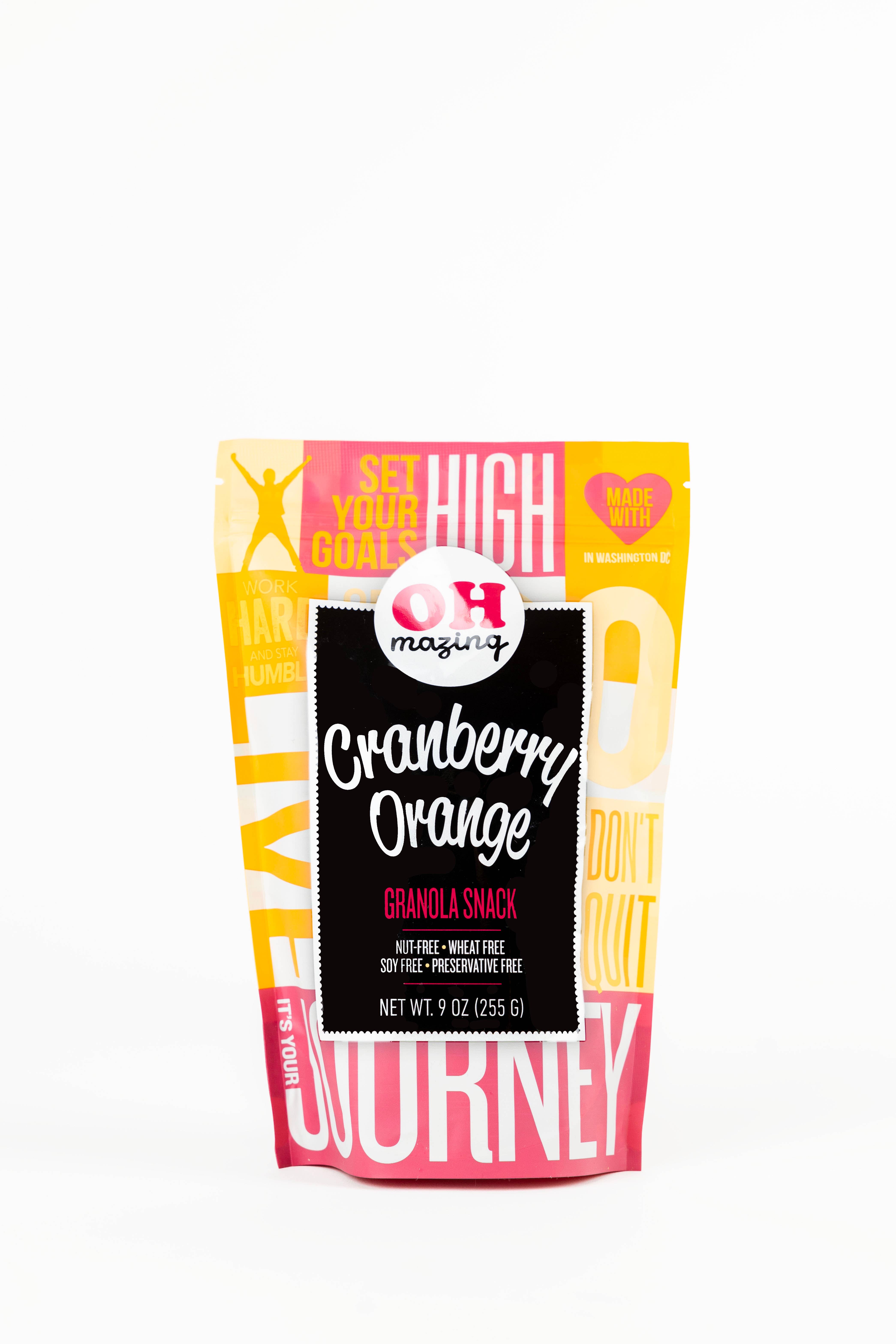Oh Mazing Granola - Wholesale Granola - 9oz Cranberry Orange Granola Snack, Nut-free