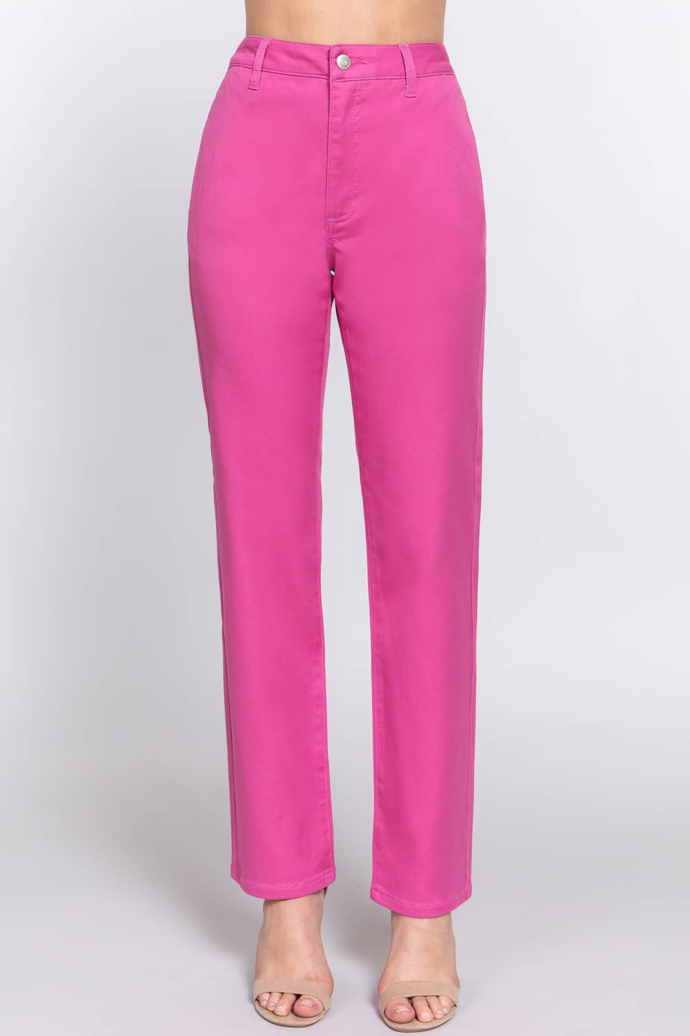 Active Basic | Active USA - Vendita all'ingrosso Pantalone - Donna - Pantaloni lunghi dritti in twill elasticizzato12