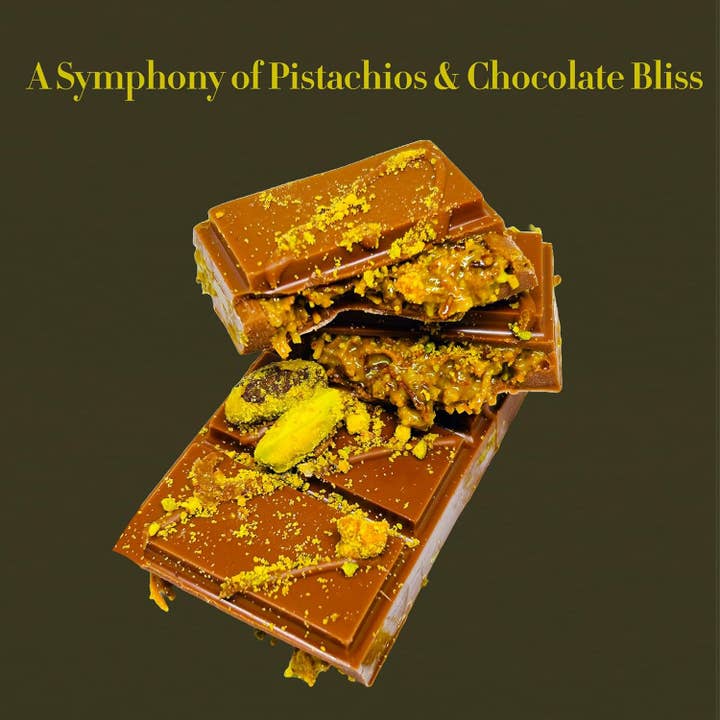Swisense - Wholesale Chocolate Bar - Premium Dubai Kunafa Pistachio Chocolate Bar -2oz- Fresh9