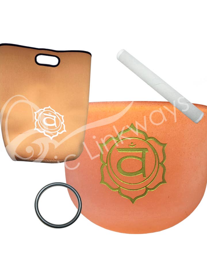 (SET)CIOTOLA CANTANTE - CRISTALLO ACCORDATO D FROSTED ARANCIONE CHAKRA 1 per la vendita all'ingrosso da parte di Oceanic Linkways Inc