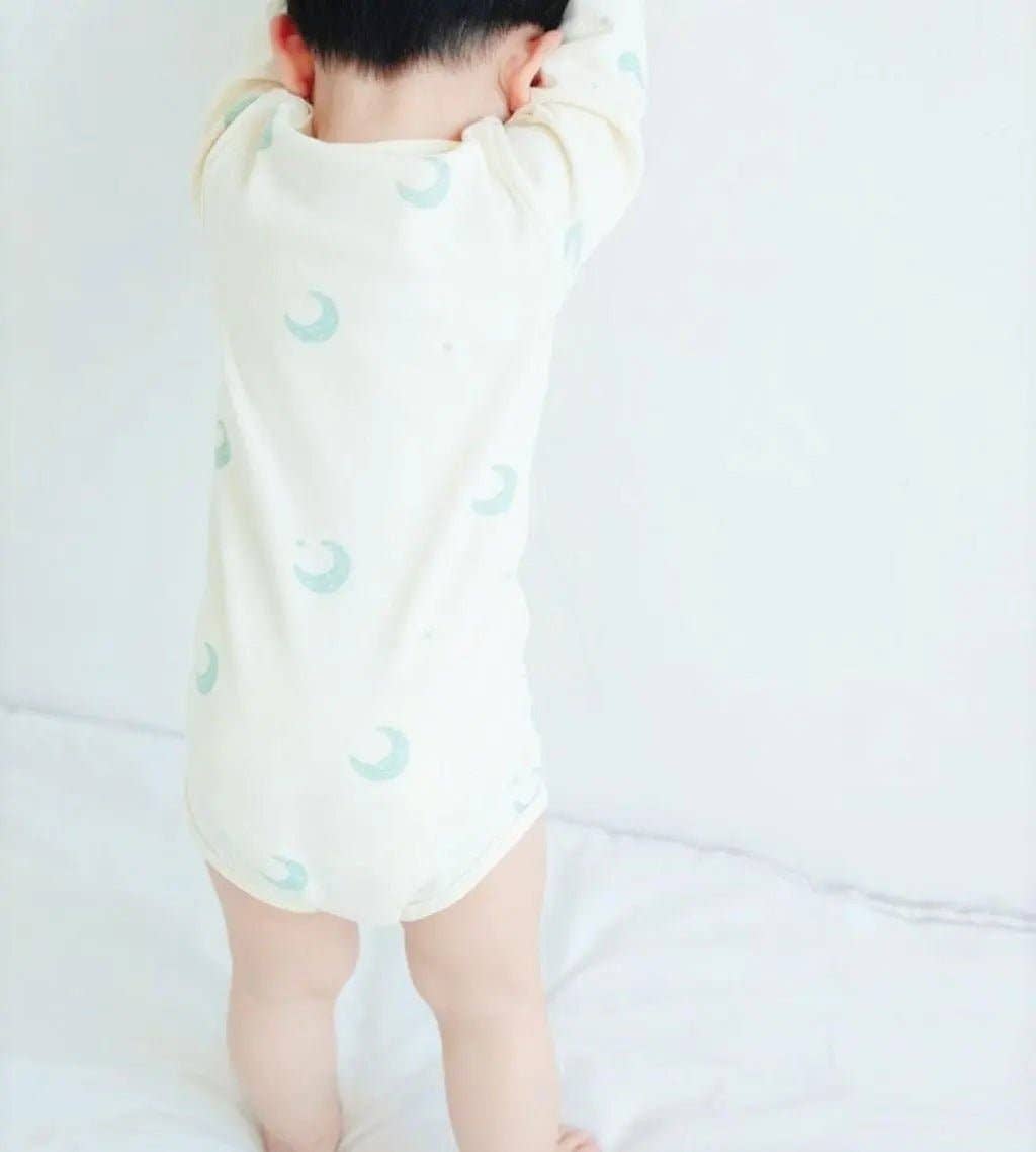 Off white midnight Organic Cotton Long Sleeve Onesie-Midnight for wholesale on Faire1