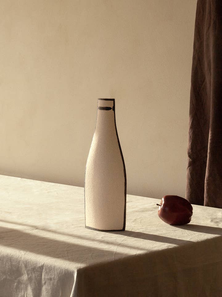 Ceramic Vase ‘Morandi Bouteille - Black’ for wholesale by INI CERAMIQUE