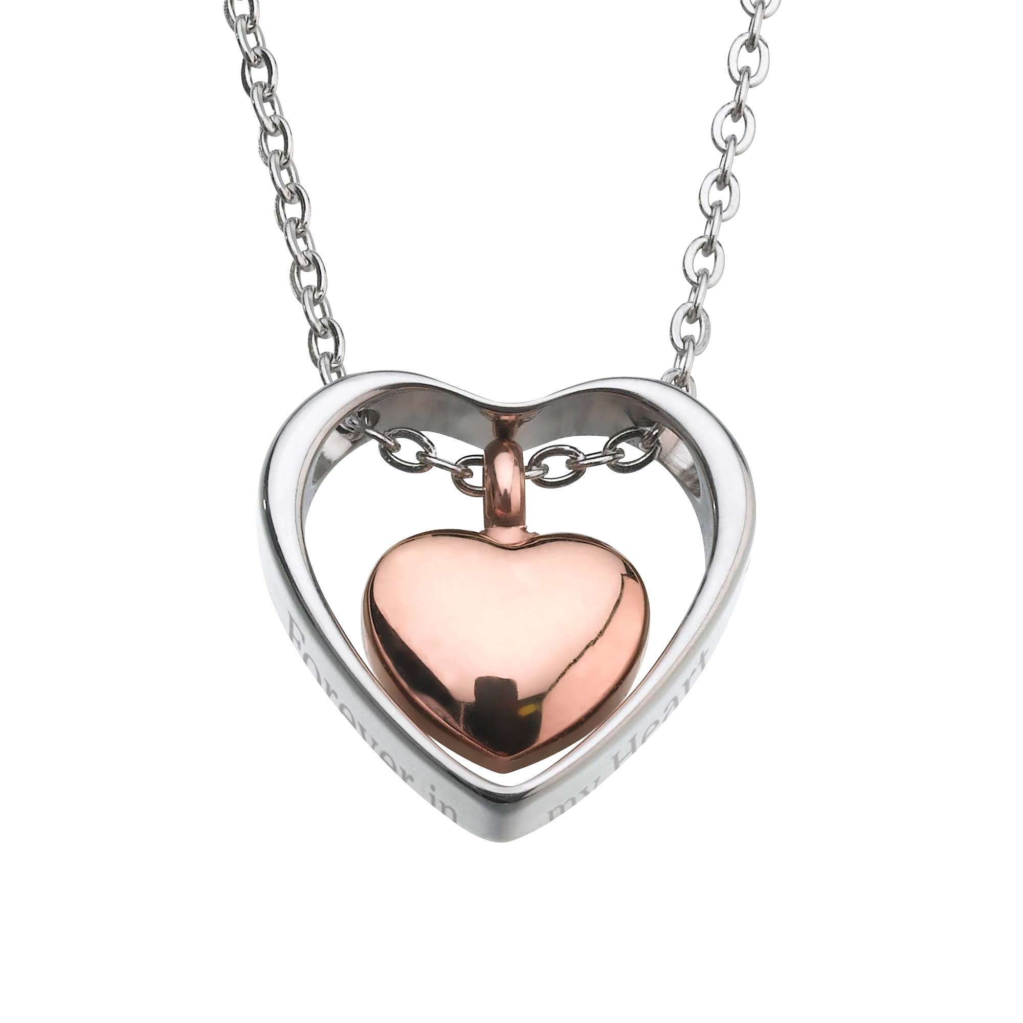 Silver Lillian Rose Forever in My Heart Memorial Necklace for wholesale on Faire0