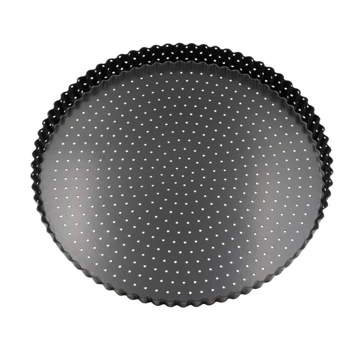 Molde para tarta perforado con fondo fijo para venta al por mayor de A Metalúrgica Bakeware Production
