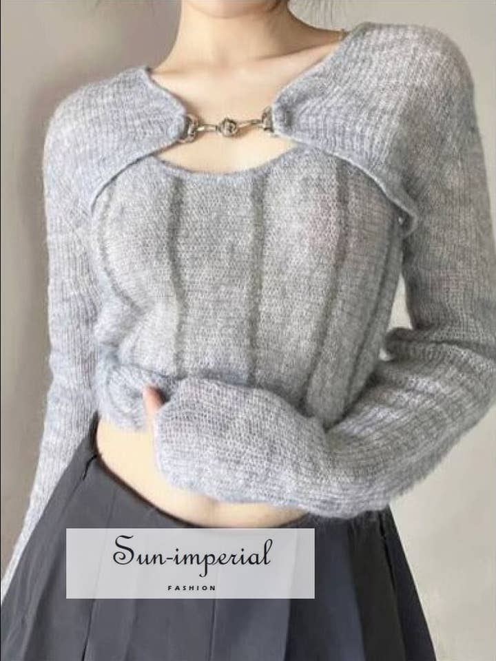 Women 2 Pieces Cardigan and Cami Set With Chain for wholesale by Sun Imperial