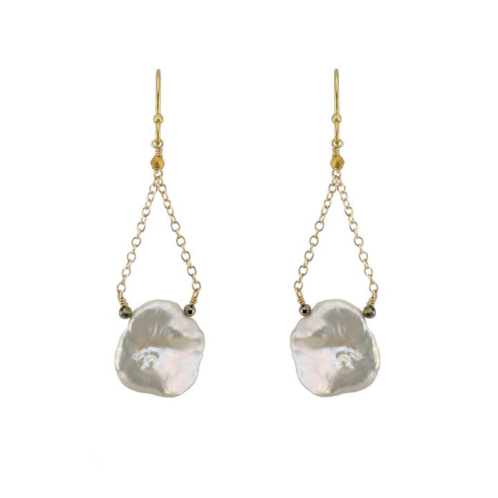 Hanging Pearl Earrings in Silver or Vermeil for wholesale by Philippa Roberts