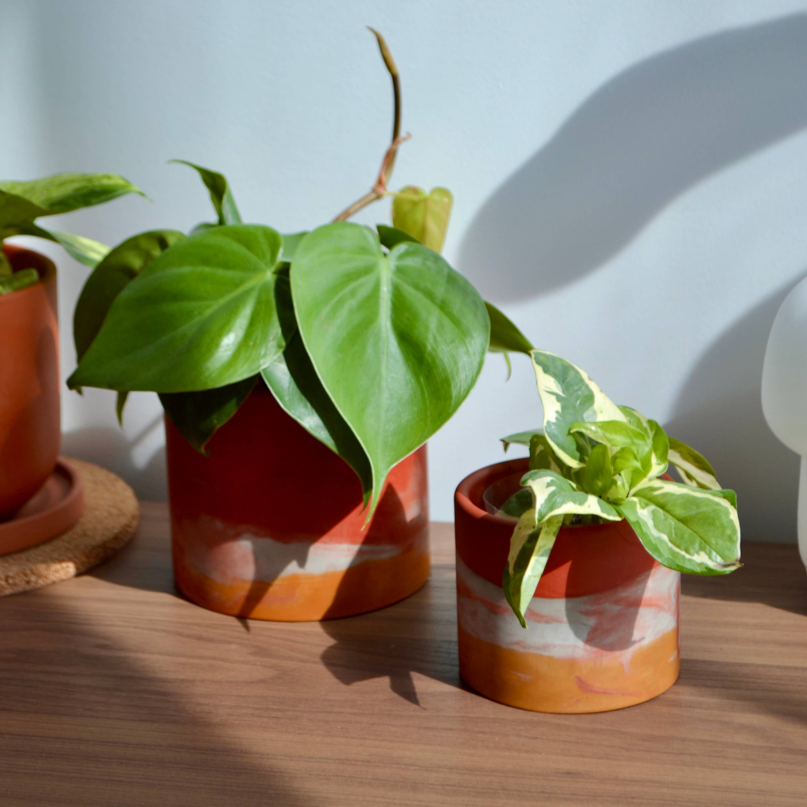 LindaMakess - Wholesale Plant Pot - Rust & Orange Watercolor Planter | Multiple Sizes1