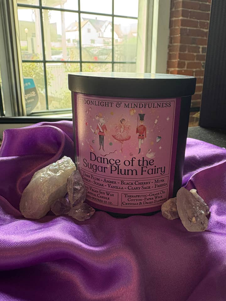Dance of the Sugar Plum Fairy 100% Soy Wax Crystal Candle for wholesale by Moonlight & Mindfulness