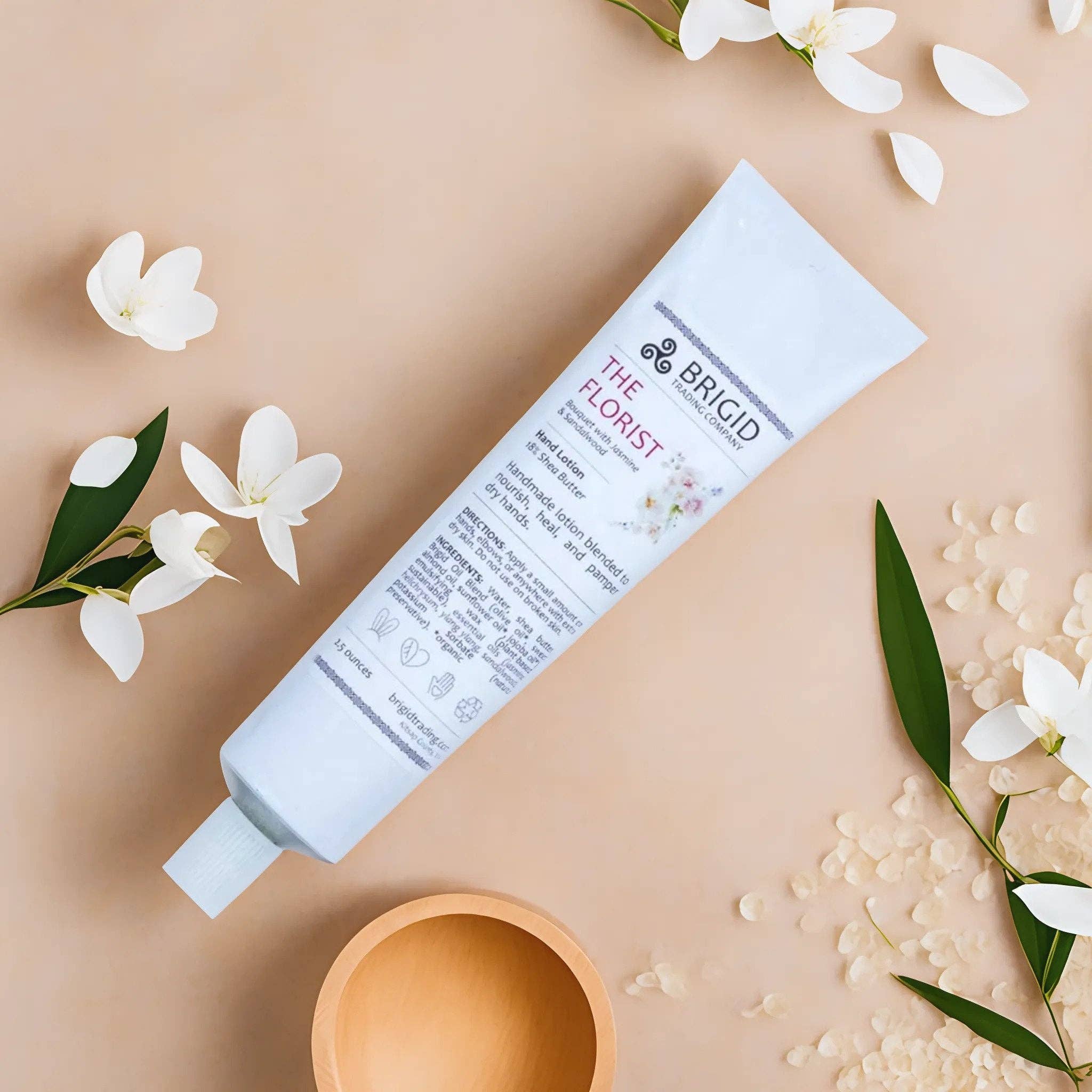 Brigid Trading Company - Vendita all'ingrosso Crema/lozione mani - Lozione Mani Naturale del Fioraio - Gelsomino, Ylang Ylang, Elicriso e Sandalo4