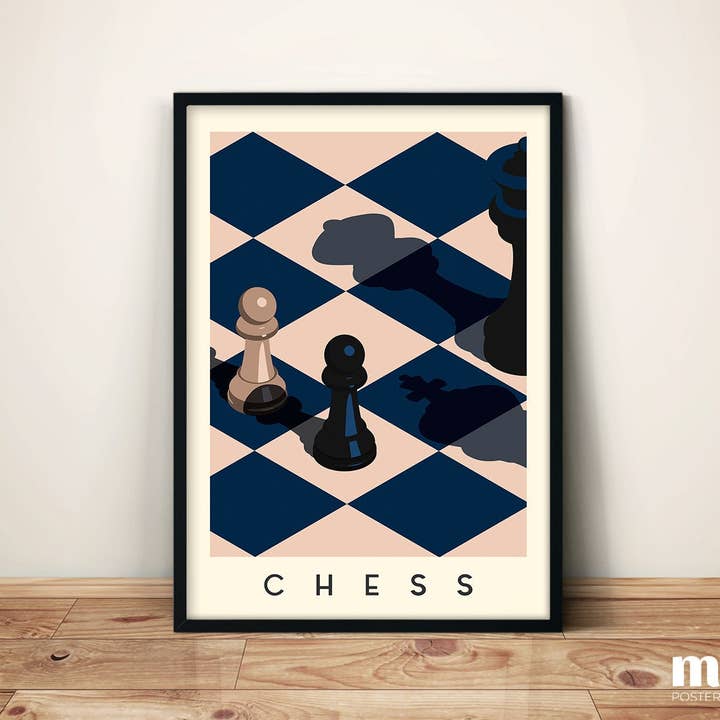 Chess Wall Art - Minimal Sports Illustration Poster for wholesale by Sera/Lina