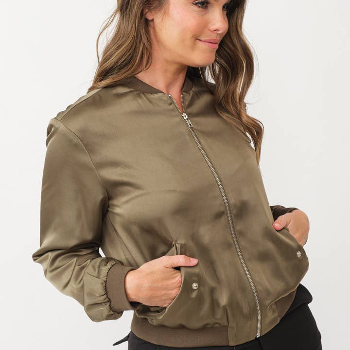 Satin zip up bomber jacket and other Purchase Wholesale zip up jackets. Free Returns & Net 60 Terms on Faire trending on Faire.