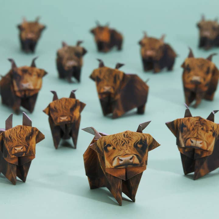 Pikkii – wholesale DIY craft kit – Paper Highland Cows | Origami Kit | Scottish Novelty Gift3