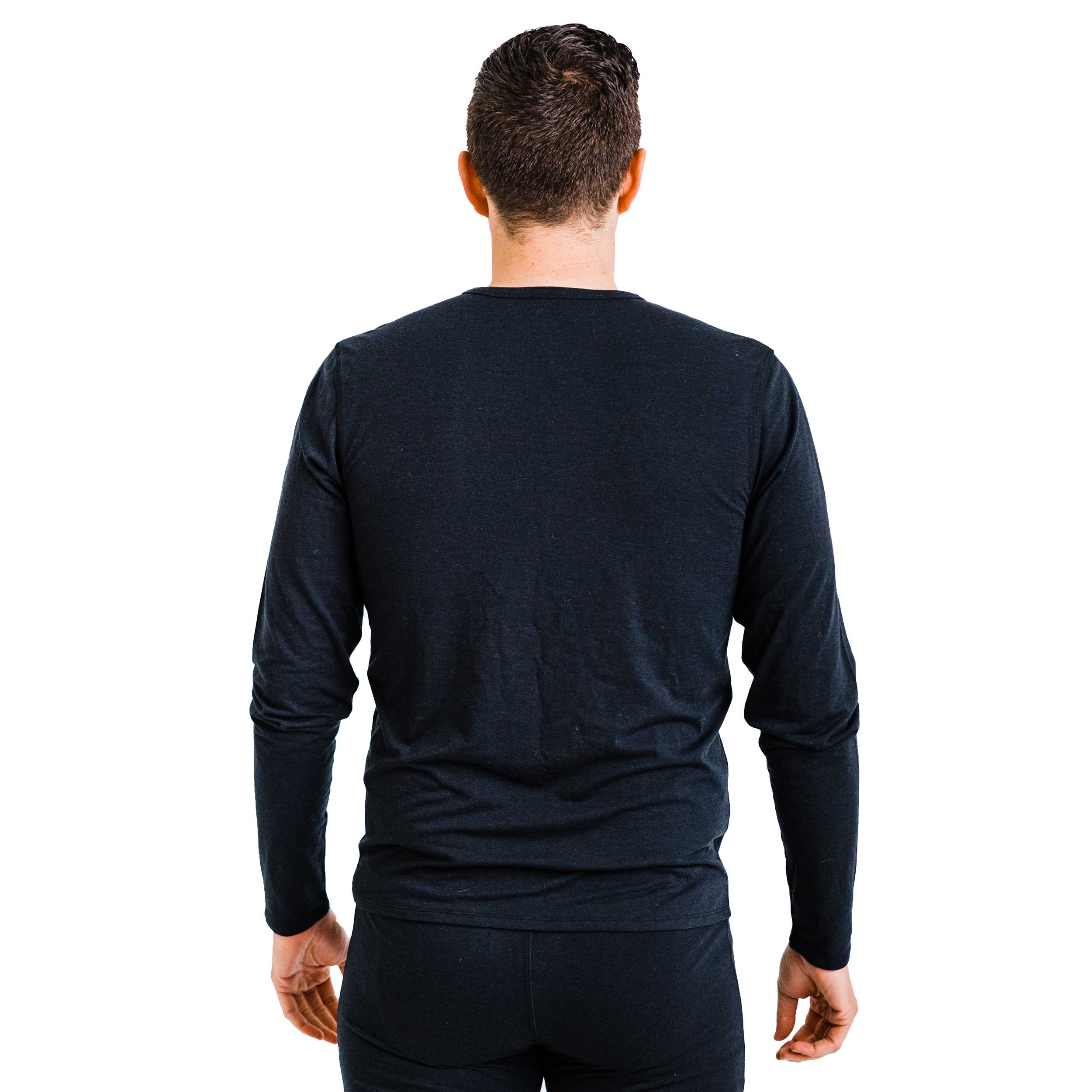 Black Men's Merino Wool Crewneck for wholesale on Faire1