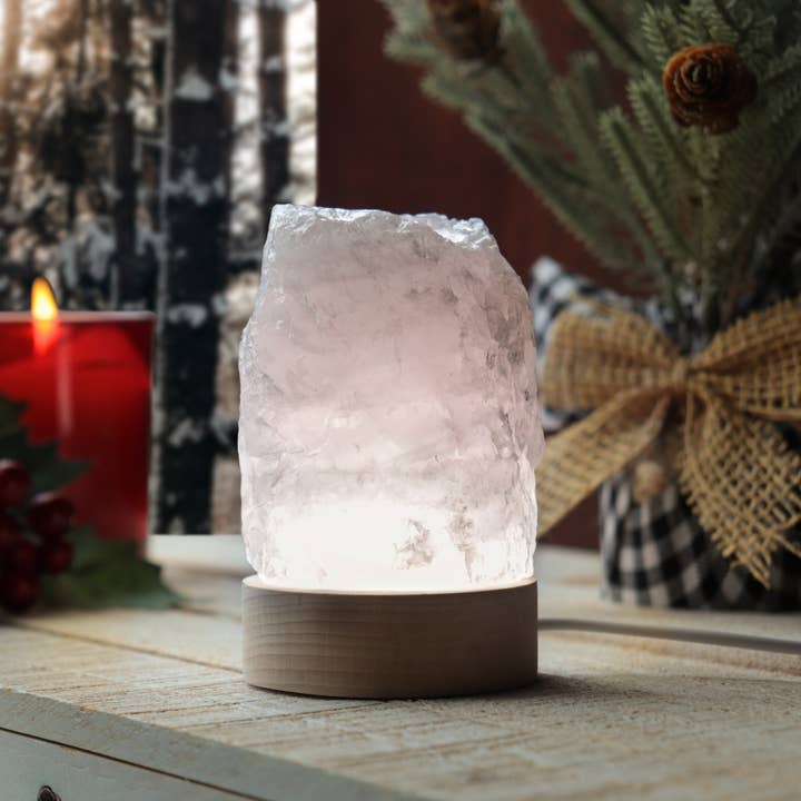 Natures Artifacts Inc - Wholesale Accent/Desk Lamp - Rose Quartz LED Lamp 6