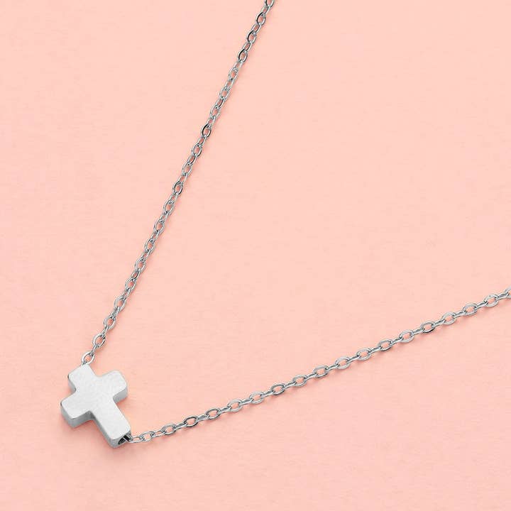 Sensibling Corp. - Wholesale Pendant/Charm Necklace - SECRET BOX_Stainless Steel Mini Cross Pendant Necklace