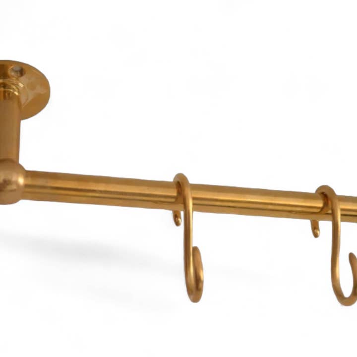 Moroccantastics - Wholesale Kitchen Storage/Organizer - Unlacquered Brass Pot Rail with Hooks - Elegant Kitchen Pot Rack & Hangers6