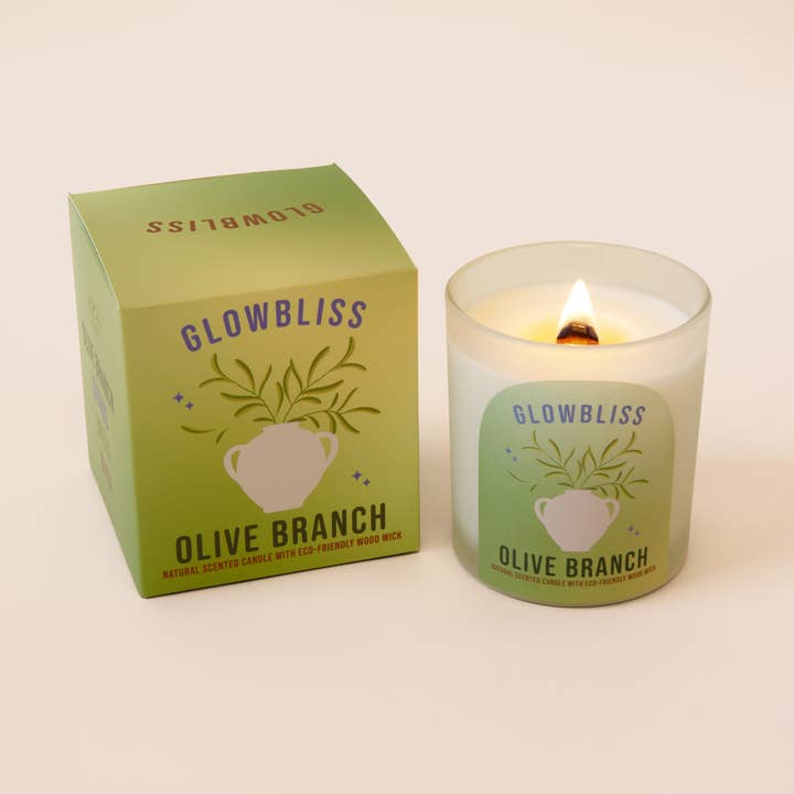 Olive Branch - 8oz candle for wholesale by Glow & Bliss