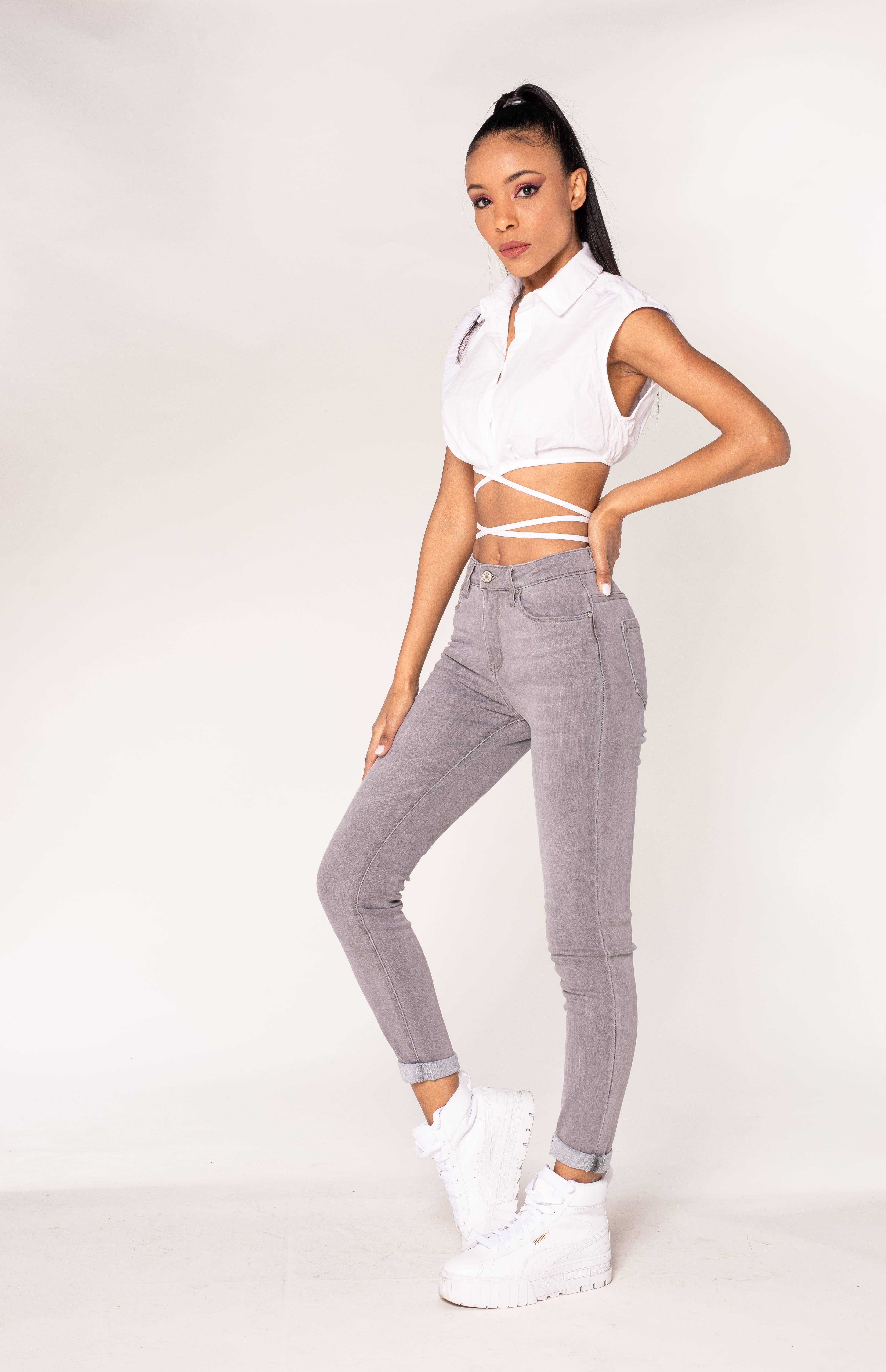 Nina Carter – Engroshandel Jeans - Dame – P078 stretch skinny bukser med høj talje29