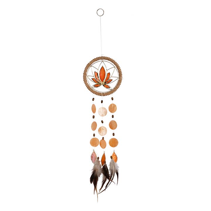 Capiz Chakra Dreamcatcher Lotus for wholesale by Om Gallery