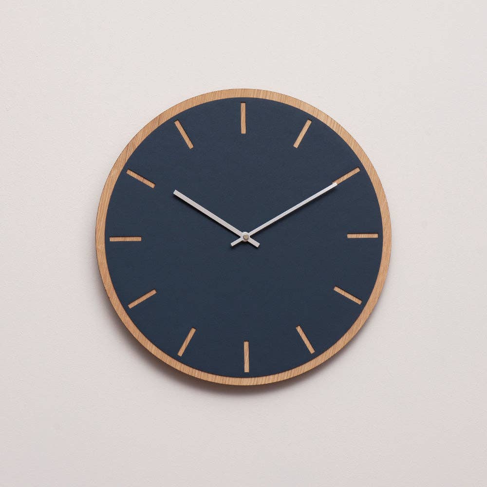 Hemverk – wholesale Wall clock – Smokey Blue Oak Wall Clock — Ø28/Ø38 cm7