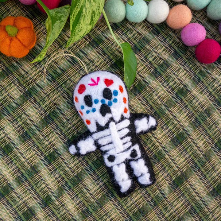 Friendsheep - Wholesale Ornament - Miguel The Skeleton Eco Wool Ornament1