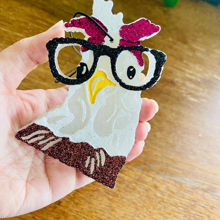 Stay Fresh’ies Air Fresheners - Wholesale Car Freshener - Women's - Chicken with Glasses Car Freshie1