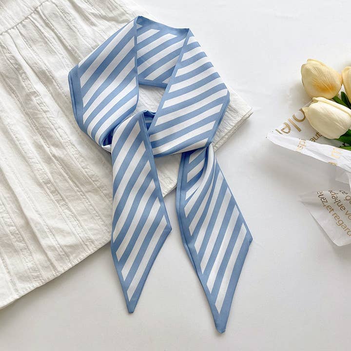 ACCITY - Wholesale Scarf - Women's - FRESH STRIPED LONG TIED SCARF_CWASC0705