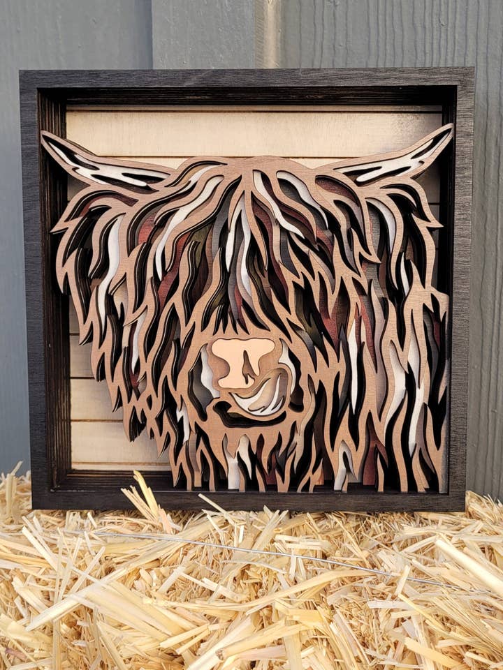 Framed Highland Cow for wholesale by Jorgie Spark