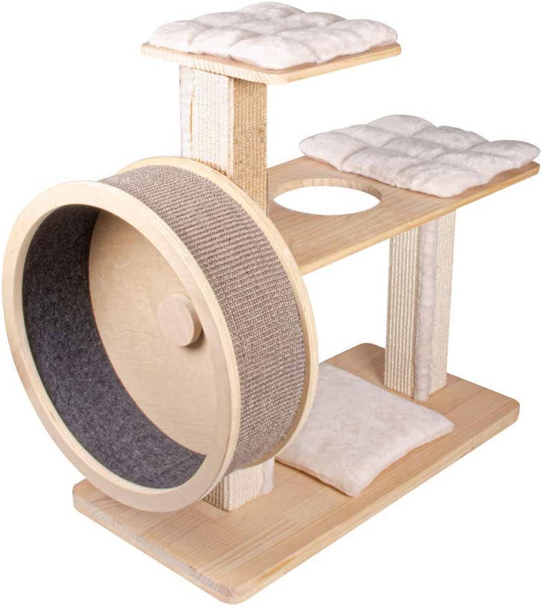 Penn-Plax - Wholesale Pet Scratcher - Cat - Spin Kitty Cat Tree with Built-In Wheel3